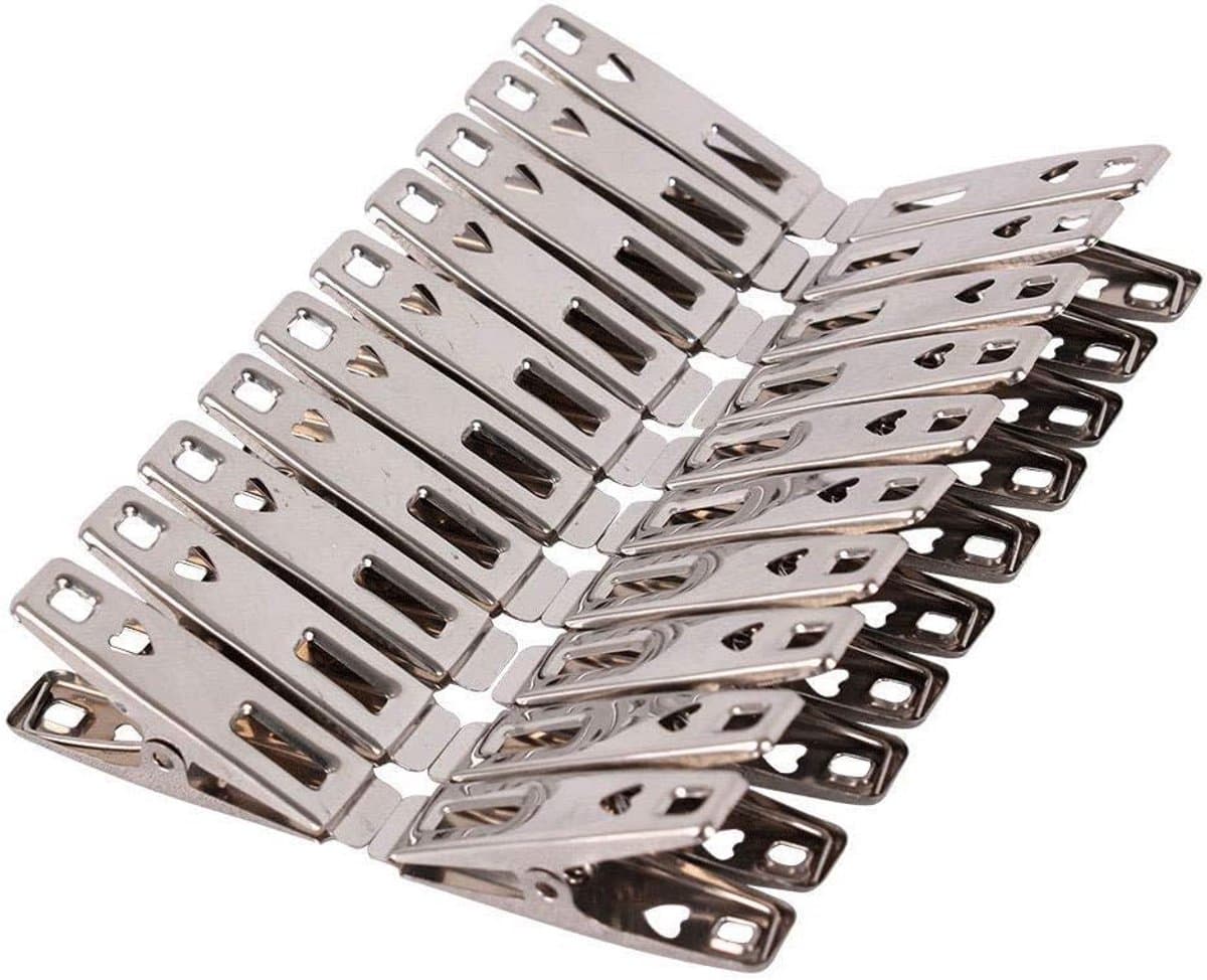 80x Sterke Metalen Wasknijpers RVS - Duurzame Kledingclips voor Binnen en Buiten — afbeelding 1