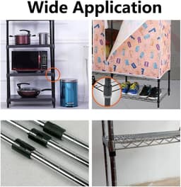 Allecta - Wire Shelf Clips voor 25mm Post Rekken, Plastic Draad Rekken Mouwen, Plank Lock Clips, Zwart [16 Paren] - Opslagorganisatie Accessoires — thumbnail 5