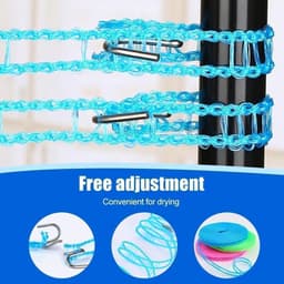 Allecta - Nylon Waslijn Set voor Binnen- en Buitengebruik met 3 Stuks en 5 Meter Lengte - Blauw, Groen, Roze. — thumbnail 3