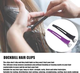 12 Professionele Haarclips voor Knippen en Stylen - Antislip Krokodillenclips met Siliconen Band — thumbnail 3