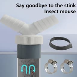 Allecta - Dubbele Y-adapter voor afvoer vaatwasser en wasmachine, Ø 40 mm uitgang, Ø 18,24 mm ingang, inclusief slangklemmen - Duurzaam en robuust - Keukenapparatuur accessoire. — thumbnail 2