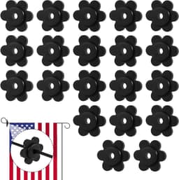 Tuinvlag Stoppers 20 stuks Bloemvormige Clips Windbestendig Kunststof Accessoires Binnen Buiten Gebruik Zwart. — thumbnail 1