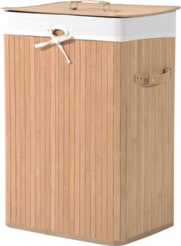 Bamboe wasmand 72 L - Luxe wasmand - Wassorteerder - Natuur - L40 x B30 x H60 cm — thumbnail 1