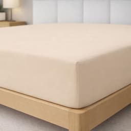 home Collection Hoeslaken, 90 x 200 x 33 cm, microvezel, geborsteld polyester, beige — thumbnail 1
