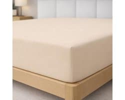 home Collection Hoeslaken, 90 x 200 x 33 cm, microvezel, geborsteld polyester, beige