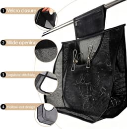 Wasknijperzak met hanger voor waslijn – Duurzame zak voor wasknijpers, sokken en ondergoed, draagbare opbergmand voor thuis en tuin — thumbnail 4