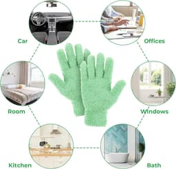 2 paar flexibel en handige microvezel stofhandschoenen, doekjes voor jaloezieën, lampen, auto, meubels en moeilijk bereikbare hoekgaten — thumbnail 5