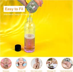 4 stuks 200 ml reisflessen met flipdop, lege dispenser, plastic fles, navulbare flessen voor shampoo, lotion, cosmetica (transparant) — thumbnail 5