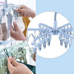Dailygoods- Sokdroger Opvouwbaar - 24 Peg Sok Hanger - 360 Graden Draaibaar - Hoogwaardig PP-Plastic - Ruimtebesparend - Geschikt voor Lingerie en Ondergoed - Waslijn — thumbnail 5