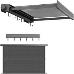 Uitschuifbare Inklapbare Wanddroogrek-Opvouwbaar Droognet-Wasrek van Ruimte Aluminium-Badkamer Balkon Slaapkamer-Kleding Droogrek-49/60cm-Gun Grey-6 Haken — thumbnail 2