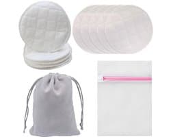 Dailygoods - 10 stuks borstvoedingsinzetstukken, wasbaar, van biologisch bamboe, met waszak, borstvoedingsinzetstukken, herbruikbaar, verpleging, anti-allergeen, beha's