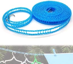 Waslijn Draagbaar - Droogtouw Reizen - Buiten Kleding Drogen - Antislip Ontwerp - 8 Meter - Blauw Groen Roze — thumbnail 5