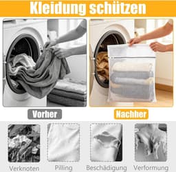 Wasnetjes met ritssluiting - Wit - 50 x 60 cm - Polyester waszakken voor wasmachine - Voor bescherming van gevoelige kleding — thumbnail 4