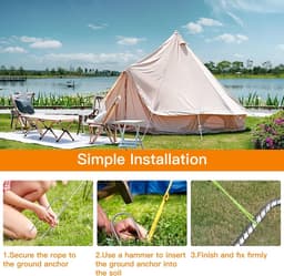 SnelShoppen - Set van 6 U-vormige zware metalen tentpinnen 30cm, gegalvaniseerd staal grondankers voor trampolines, windbestendig, dik rebar voor boun — thumbnail 5