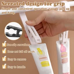 SnelShoppen - 10 Stuks Grote Wasknijpers met Haken - Stevige Wasclips met Klem, Omkeerbare Hangclips voor Handdoeken, Douchegordijnen, Boot Hangers, S — thumbnail 2