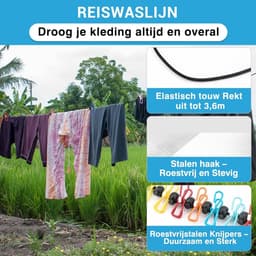 SnelShoppen - Portable Waszak Zwart - Compact en Lichtgewicht Reistas voor Camping, Backpacking en Op Reis - Ideaal voor Schoon Kleding en Vakanties — thumbnail 2
