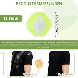 KZQ 12-delige herbruikbare pluisvangers voor wasmachine - Verwijdert huisdierharen en pluis tijdens het wassen - Compatibel met alle wasmachines - Groen — thumbnail 4