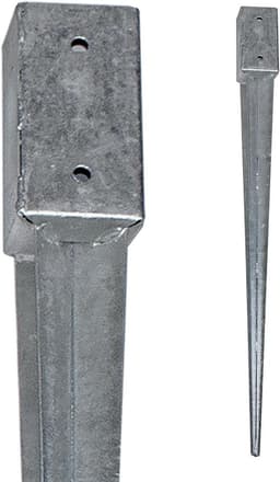 Vierkante Inslaghuls - Grondanker Staal - Stevig Fundament - Thermisch Verzinkt - Tot 90 cm - Zilver — thumbnail 1