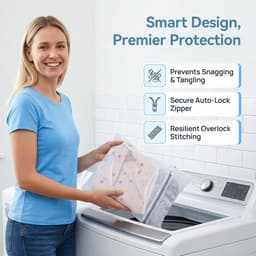 Thijox - 5 Stuks Wasnet voor Wasmachine 30x40 cm - Fijnmazige Waszak met Verborgen Ritssluiting - Ideaal voor Jeans, Blouses en Babykleding - Bescherm — thumbnail 2