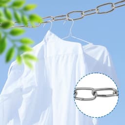 2-delige Rvs Ketting voor Kleding Drooglijn, Hondenhalsband, Plantenhanger en Foto Display - 1,5mm x 5M Kwaliteitsketting — thumbnail 4