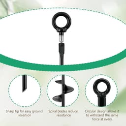 SnelShoppen - Set van 4 Grondankers, 38,5 cm, Swingankers, Ankerpalen, Trampoline-bevestiging voor Grond, Tentankers voor Tenten, Schommels, Zonnesche — thumbnail 4