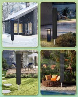 Droogmolenhoes - Beschermhoes - Droogmolen Hoes Universeel - Roterende Waslijn Afdekking Waterdichte Stof - 165x16x16 cm - Heavy Duty Roterende Waslijn Afdekking met Rits - Beschermende Weerbestendige Beschermhoes voor Tuindroger en Droogrek - Zwart — thumbnail 3