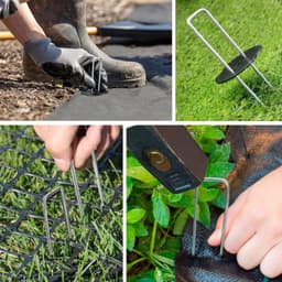 SnelShoppen - Grondankers Grondanker Set van 50 + 50 Wasers, Stalen Haringen voor Bevestiging van Onkruidvlies, Worteldoek voor Tuin en Buiten — thumbnail 5