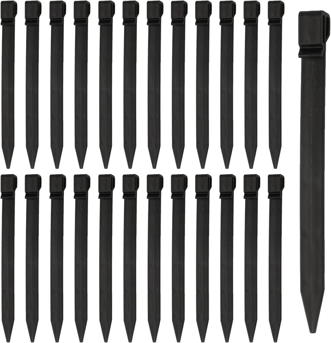 SnelShoppen - 22 Sterke Plastic Grondpinnen 24.5 cm | Duurzame Tentpinnen met Haken voor Tuin, Grasrand, Schutting en Camping — afbeelding 1