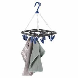 Storage Solutions Droogcarrousel / droogmolen - grijs / blauw - met 18 knijpers - 24 x 31 cm - kunststof — thumbnail 1