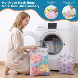 SnelShoppen - 6 x Wasnetten voor Wasmachine, 4 Waszakken (2S, 1M, 1L) en 2 Geurparel Zakjes, Rits Waszakken voor Ondergoed, Blouses, Gevoelige Kleding — thumbnail 4