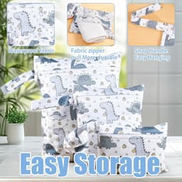 Thijox - 3 stuks Waterdichte Nat Tas, Herbruikbare Wasbare Luiertassen, Stoffen Zak met Rits voor Babyartikelen, Natte Kleding, Zwemmen en Sportschool — thumbnail 2