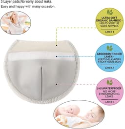 Dailygoods - 8 Wasbare Borstvoeding Tepel Pads met Natte Tas en Waszak — thumbnail 2