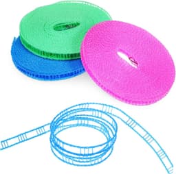 Draagbare Waslijn - Kledinglijn Outdoor - Kleding Drogen - Verstelbaar Nylon - 3 Rollen - Diverse Kleuren — thumbnail 1