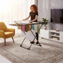 KINGHoff - Droogrek - Opvouwbaar Wasrek Verstelbaar - Staand Wasdroogrek - Inklapbaar Kledingrek - Wasrek voor Binnen en Balkon - Max. 20 kg - 108–180 x 96 x 101 cm - Zwart — thumbnail 2