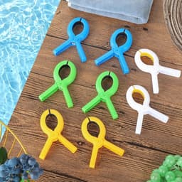 8 stuks handdoekklemmen voor strandstoelen, wasknijpers, groot, in 4 kleuren, knijpers voor strandstoelen, handdoekklemmen voor dagelijks wasgoed, badhanddoeken, beddengoed, dikke kleding — thumbnail 3
