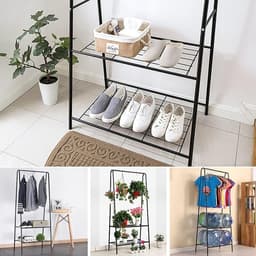 Droogtoren Waskrek - Kledingrek Wielen - Kleding Drogen - 6 Inklapbare Vleugels - 72 x 56 x 152 cm - Zwart — thumbnail 4