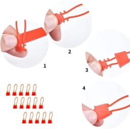 Herbruikbare Netzakken - Productzakjes Gaas - Fruit Groenten Opslag - Ademend Ontwerp - 100 Stuks - Rood — thumbnail 5