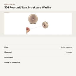 Dailygoods- Waslijn Intrekbaar - Telescopisch Wandgemonteerd tot 2,8 m — thumbnail 3