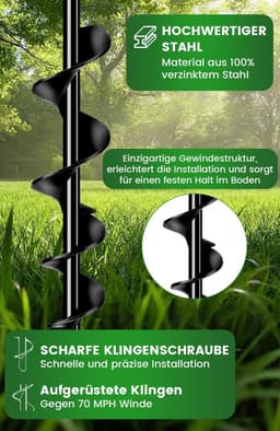 SnelShoppen - Grondankers 65 cm, set van 4 premium Secure grondankers voor springkastelen, stacaravans, paviljoens en zware voorwerpen, ideaal voor fe — thumbnail 3