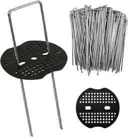 Grondanker - Verzinkt Staal - 150 x 40 mm - U-vormige Haringen met Sluitringen - Voor Tuin en Camping — thumbnail 1