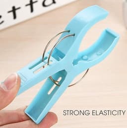 Stevige handdoekclips voor strandstoelen, clips voor zwembadafdekkingen, plastic kledingclips voor op cruiseschepen, verpakking van 12 stuks — thumbnail 2