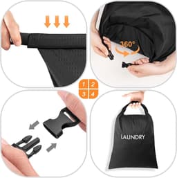 Set van 2 Reiswaszakken, Nylon Waszakken voor Kleding, Rol-Top Nat-Droog Tas voor Zwemkleding, Yoga en Sportkleding, Organizer voor Vuile Kleren — thumbnail 3