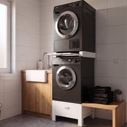 ProductXpert Stacko™ - Wasmachine Verhoger - Kast - Ombouw Met Lade - 64x54x40cm - Wit - Met Stelvoet Stabilisatie - Antislip — thumbnail 2