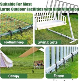 Set van 10 Gegalvaniseerde Stalen Tentpinnen van 30 cm - Grondankers voor Tenten, Campings en Trampolines met een Diameter van 5 mm en Hamer — thumbnail 2