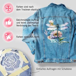 Set Heart 12 x 20 ml – Permanente en Wasbestendige Verf voor Kleding, Schoenen, Denim en Leer | Watergedragen Textielkleur voor Creatieve Projecten — thumbnail 2