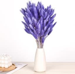 Gedroogde pampasbloemen, 120 stuks, gedroogd boeket, natuurlijk, 30 cm, pampasgras, decoratie, voor huis, lente, tafel, bruiloft, woonkamer, feest, slaapkamer, verjaardag, paars — thumbnail 1