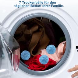 7 stuks drogerballen - wasballen voor donsjacks - wasbal voor wasmachine - herbruikbare drogerbal - drogerbal voor thuiskleding - reiniging - blauw — thumbnail 3