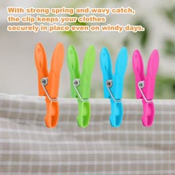 Wasclips Set van 60 Stuks - Duurzame Plastic Kledingclips - Sterk en Windbestendig - Zachte Afwerking Voor Kleding, Papier en Meer — thumbnail 2