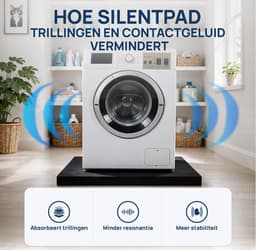 ProductXpert SilentPad™ - Anti Trillingsmat Wasmachine en Wasdroger - Geluidsdempende Antislip Mat - 620 x 620 x 20 mm — thumbnail 4