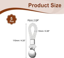 Dailygoods - 5 Stuks Hangende Theedoekclips - Gevlochten Katoenen Lus met Zilveren Klem - Wit — thumbnail 5